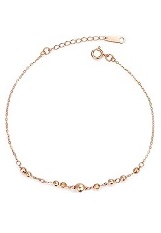 handsome little rose gold polished ball girls bracelet